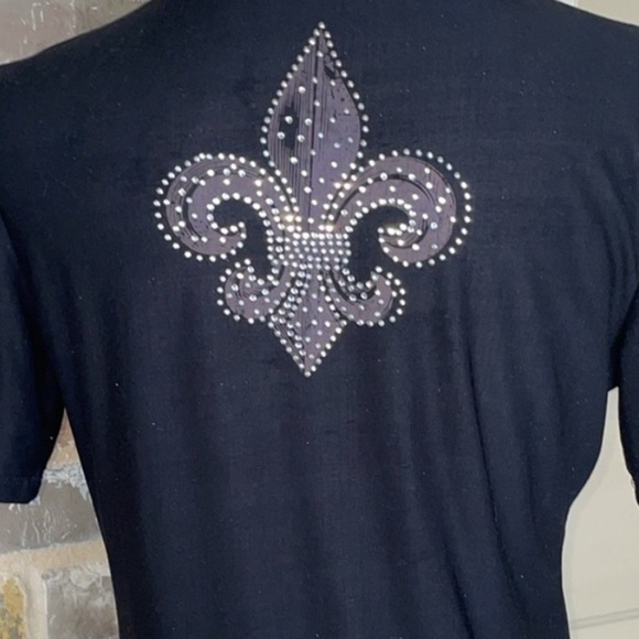 Embellished Rhinestone French Quarter Mardi Gras New Orleans Fleur De Lis Top SM - Picture 13 of 13